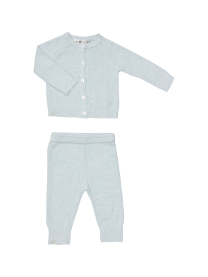 Cozychic Lite Infant Classic Cardi & Pant Set - Pale Blue
