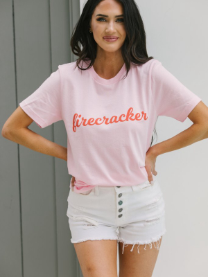 Such A Firecracker Baby Pink Graphic Tee