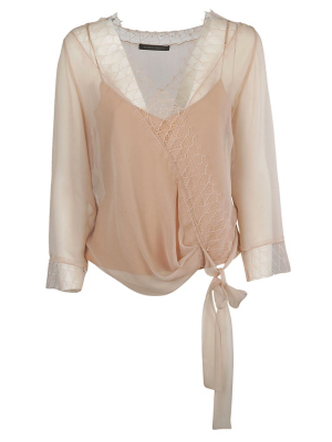 Alberta Ferretti V-neck Layered Blouse