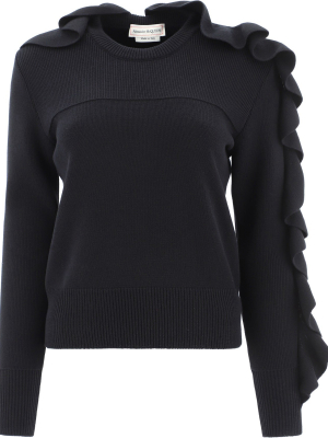 Alexander Mcqueen Ruffled Knit Sweater