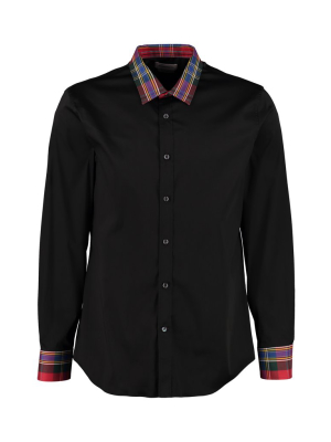 Alexander Mcqueen Tartan Trim Tailored Shirt