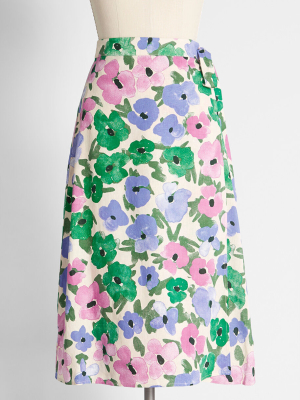 Watercolor Wonderland Midi Skirt