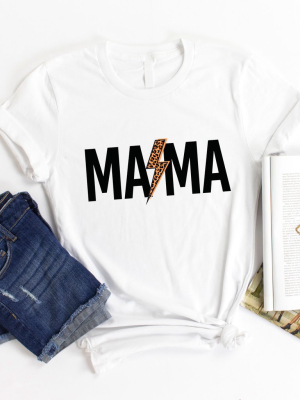 Mama Cheetah Lightning Bolt Graphic Tee