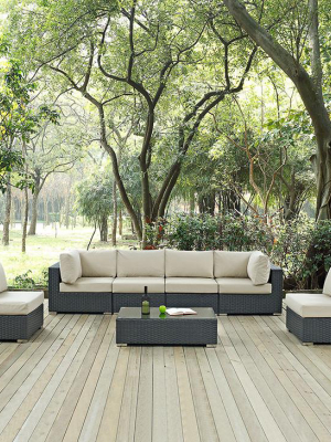 Mont Royal 7 Piece Outdoor Patio Sunbrella Sectional Set