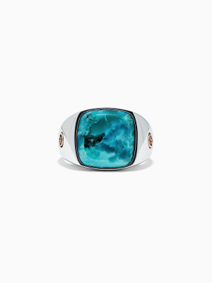Effy Men's Sterling Silver Turquoise Ring, 4.33 Tcw