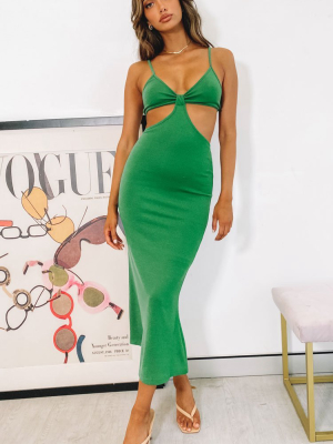 Catalina Cut Out Midi Dress Green