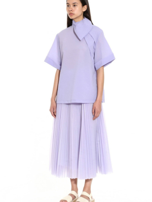 Pleated Skirt - Lavender Coated Mesh