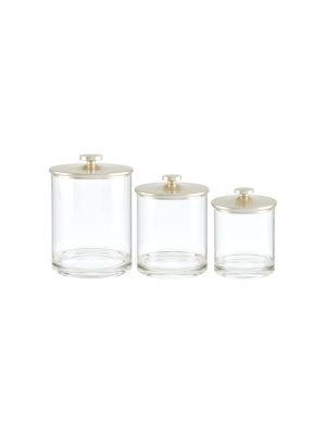 Mdesign Storage Apothecary Canister For Bathroom, 3 Pack