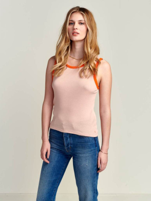 Bellerose - Nima Tank Top: Peach With Orange Trim