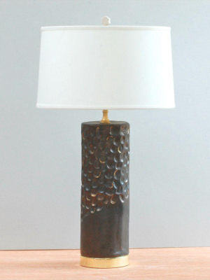 Carved Lamp - Metallic Black
