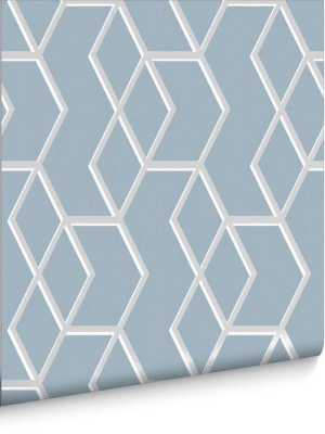 Archetype Wallpaper In Blue And Silver From The Exclusives Collection By Graham & Brown