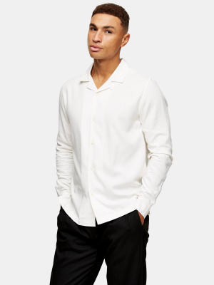 Considered White Long Sleeve Revere Shirt