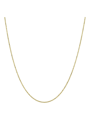 Women's Diamond Cut Short Beaded Gold Chain Necklace Gold In Sterling Silver - Gold (18+3")