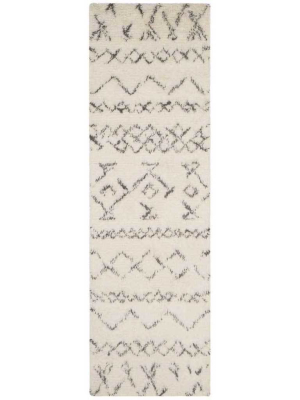 Casablanca Pyramid Ivory/gray Runner Rug