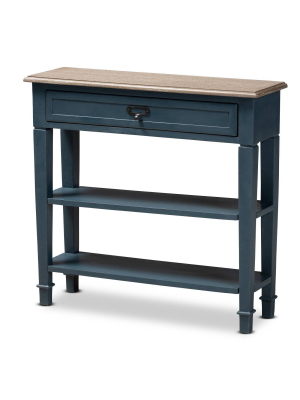 Dauphine Spruce Finished Wood Accent Console Table Blue - Baxton Studio