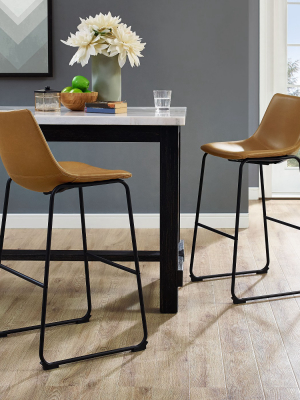 Set Of 2 Urban Faux Leather Barstools - Saracina Home