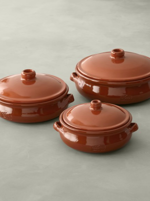 Williams Sonoma Traditional Terracotta Casseroles, Set Of 3