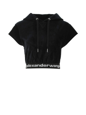 T By Alexander Wang Cropped Corduroy Hoodie