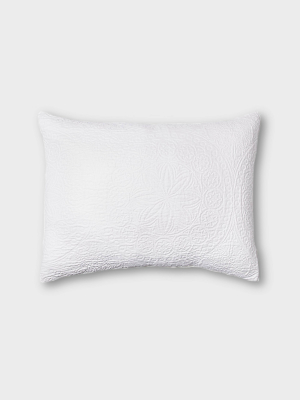 Matelasse Medallion Pillow Sham White - Threshold™