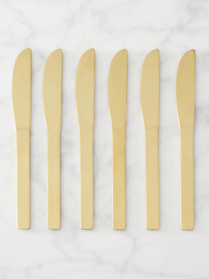 Set Of 6 Mini Gold Cocktail Spreaders