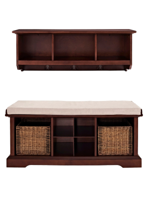 2 Piece Brennan Entryway Bench & Shelf Set - Crosley