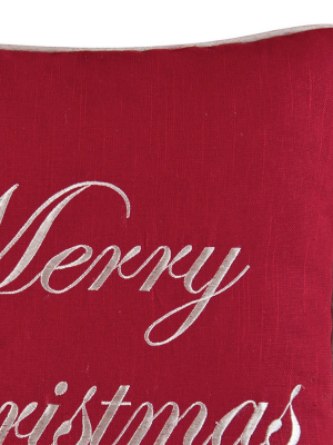 C&f Home 16" X 16" Merry Christmas Embroidered Pillow