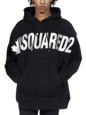 Dsquared2 Logo Print Drawstring Hoodie