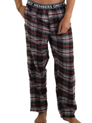 Men's Flannel Sleep Pants Logo Elastic - Blue