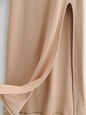 'lily' Basic Ribbed Side Slit Dress (4 Colors)