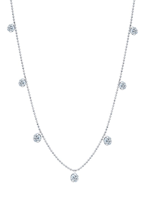 Small Floating Diamond Necklace - White Gold