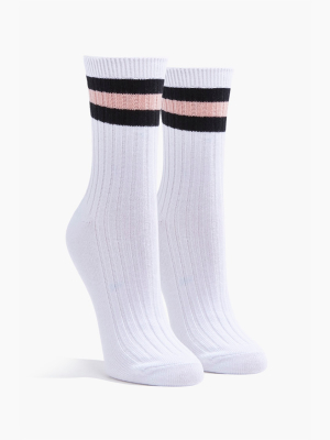 Varsity-striped Crew Socks