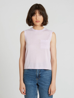 Muscle Tee With Pocket In Lilac