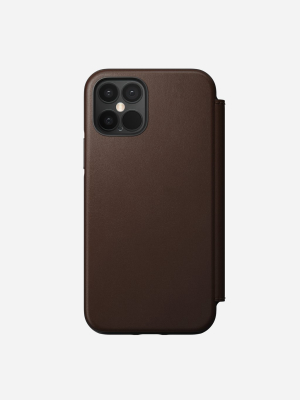 Modern Leather Folio | Non-magsafe | Iphone 12 Pro | Rustic Brown