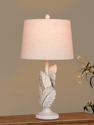 Island Palm Resin Table Lamp White - Fangio Lighting