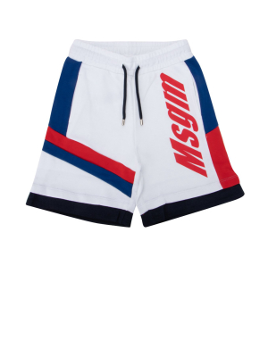 Msgm Kids Logo Print Drawstring Shorts