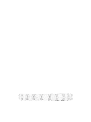 14k White Gold Prong Set Diamond Eternity Band, 2.00 Tcw