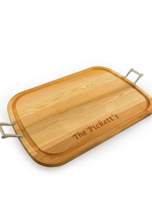 Large Wooden Artisan Tray With Handles