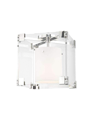 Achilles 1 Light Flush Mount Polished Nickel