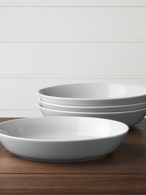 Set Of 4 Hue Light Grey Low Bowls