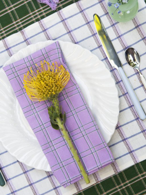 San Lucas Plaid White & Lilac Placemat