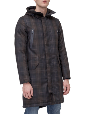 Herno Checkered Hooded Coat