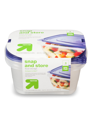 Snap And Store Medium Rectangle Food Storage Container - 3ct/64 Fl Oz - Up&up™