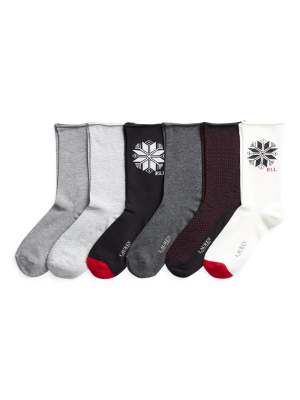 Print Roll-top Sock 6-pack