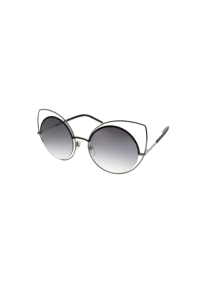 Marc Jacobs Marc 10/s 25k Womens Cat-eye Sunglasses Ruthenium/ Shiny Black 53mm