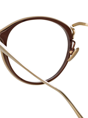 Luis Oval Optical Frame In White Gold And Black