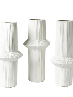 Ascending Ring Vases Matte White Set Of 3