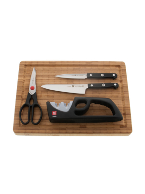 Zwilling Gourmet 5-pc Knife & Cutting Board Set