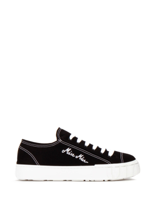 Miu Miu Logo Embroidered Sneakers