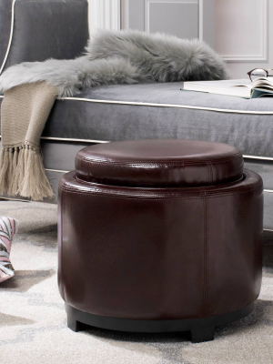 Round Storage Tray Ottoman - Safavieh