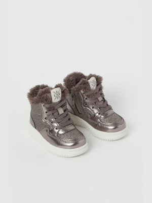 Faux Shearling-lined High Tops